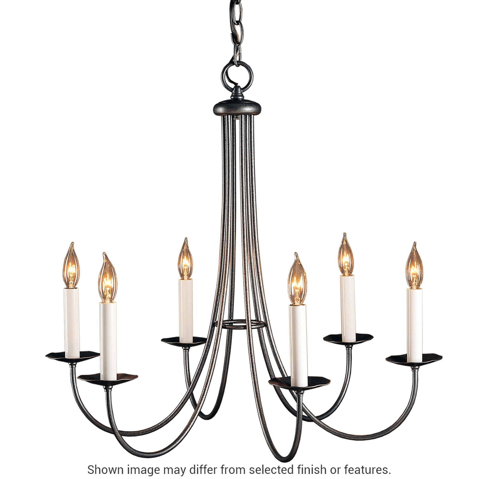 Simple Sweep 6-Arm Chandelier - Ink by Hubbardton Forge