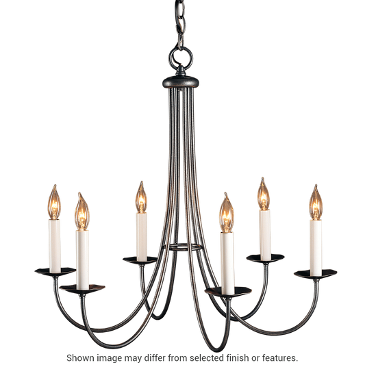 Simple Sweep 6-Arm Chandelier - Ink by Hubbardton Forge