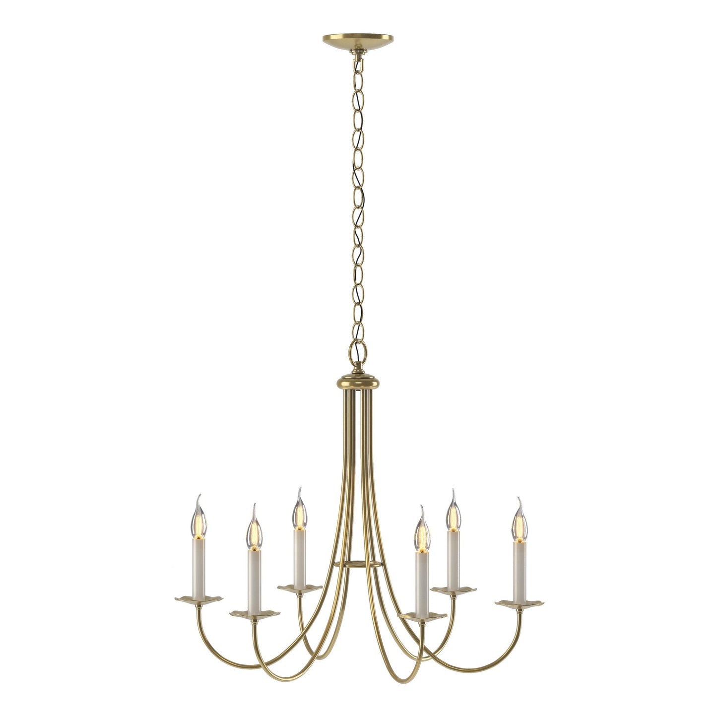 Simple Sweep 6-Arm Chandelier - Modern Brass by Hubbardton Forge