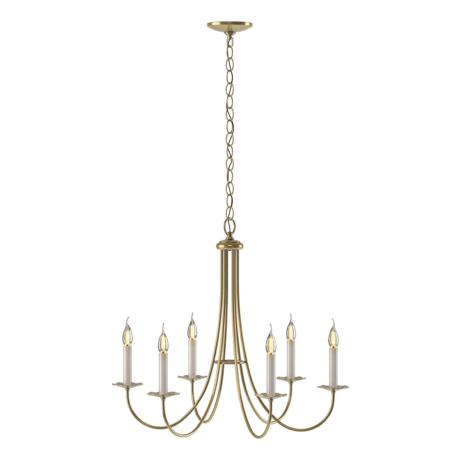 Simple Sweep 6-Arm Chandelier - Modern Brass by Hubbardton Forge