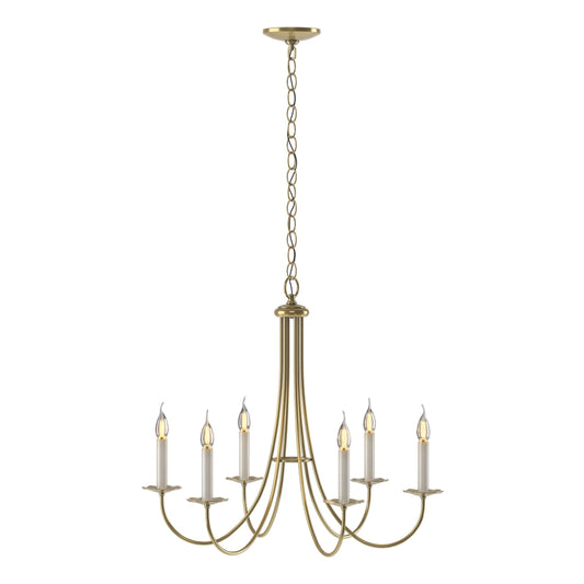Simple Sweep 6-Arm Chandelier - Modern Brass by Hubbardton Forge