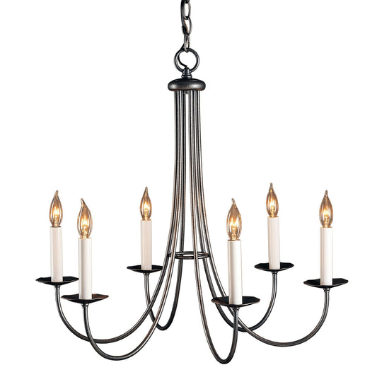 Simple Sweep 6-Arm Chandelier - Natural Iron by Hubbardton Forge