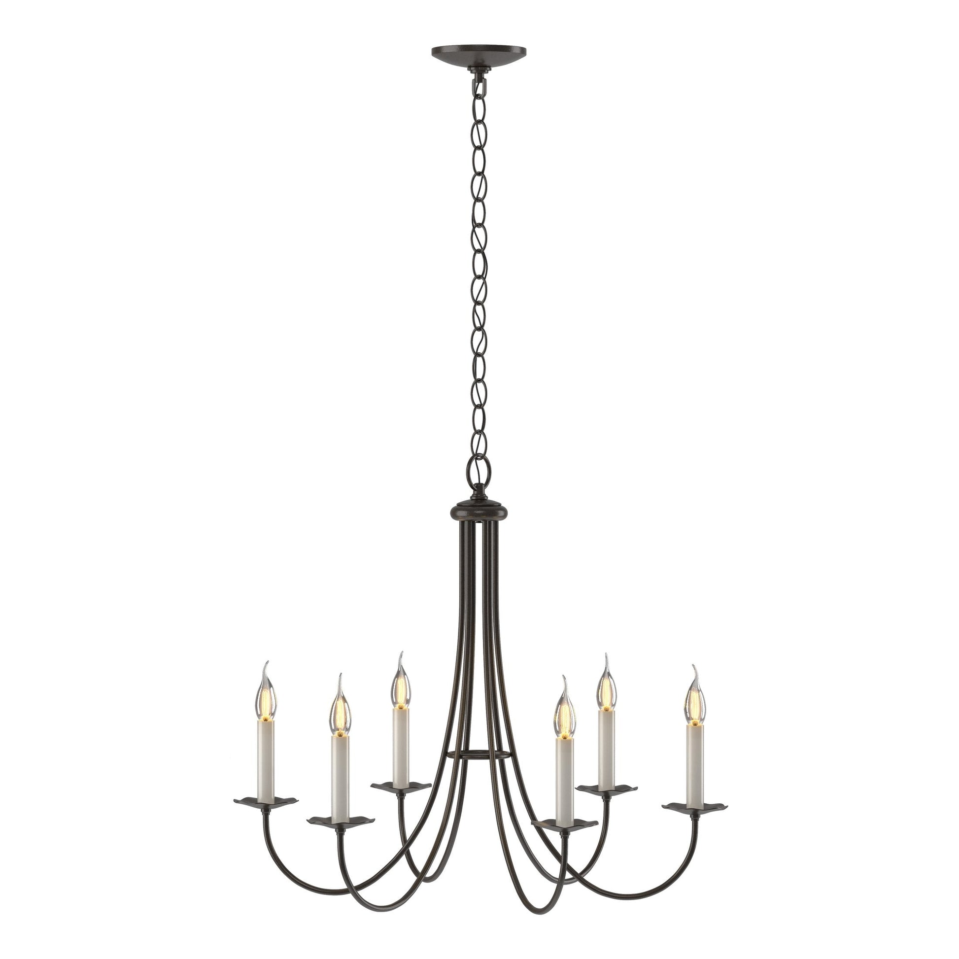 Simple Sweep 6-Arm Chandelier - Oil Rubbed Bronze by Hubbardton Forge