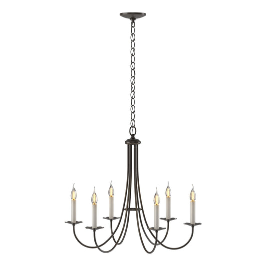 Simple Sweep 6-Arm Chandelier - Oil Rubbed Bronze by Hubbardton Forge