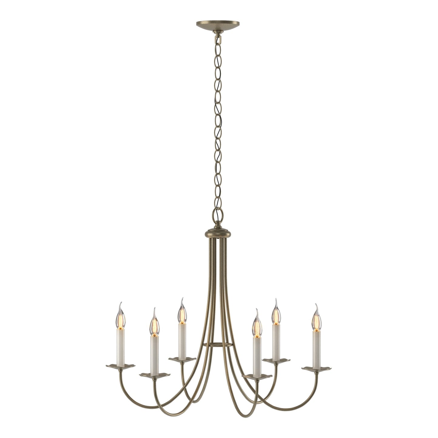 Simple Sweep 6-Arm Chandelier - Soft Gold by Hubbardton Forge