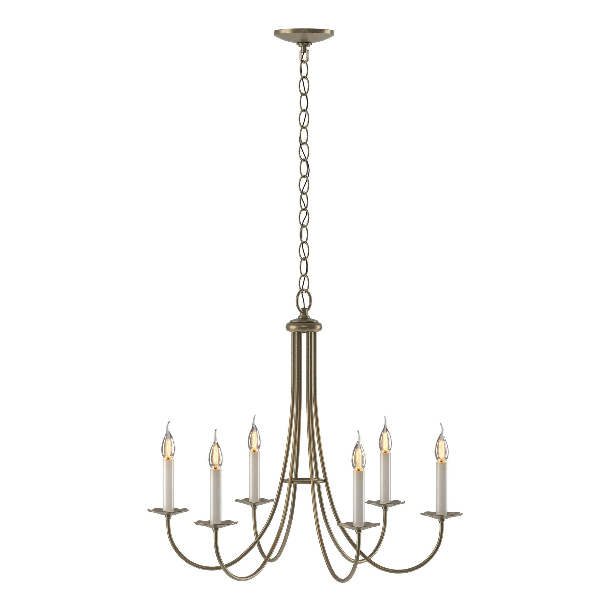 Simple Sweep 6-Arm Chandelier - Soft Gold by Hubbardton Forge