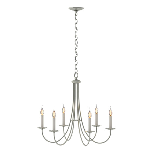 Simple Sweep 6-Arm Chandelier - Sterling by Hubbardton Forge