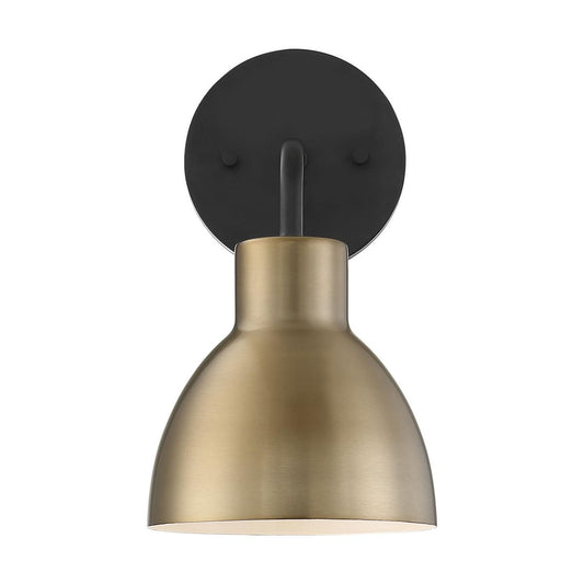 Sloan - 1 Light Vanity - Matte Black and Burnished Brass Finish - Satco 60-6791