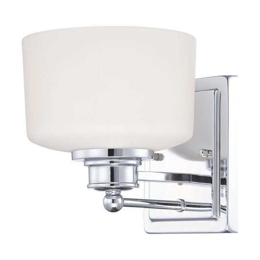Soho - 1 Light Vanity with Satin White Glass - Polished Chrome Finish - Satco 60-4581