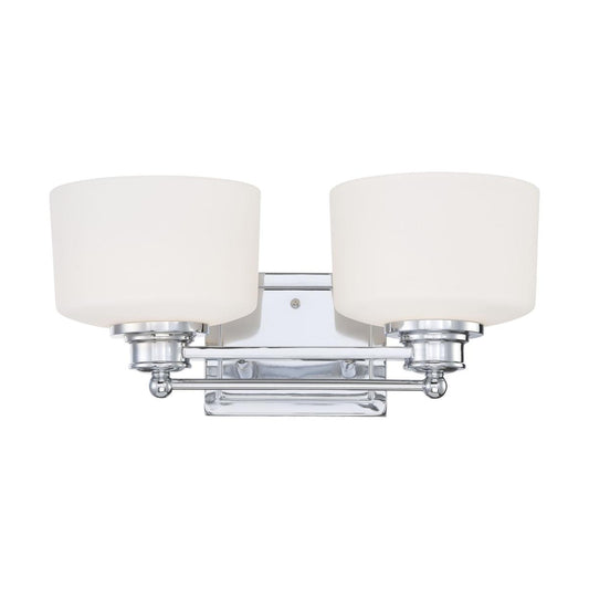 Soho - 2 Light Vanity with Satin White Glass - Polished Chrome Finish - Satco 60-4582