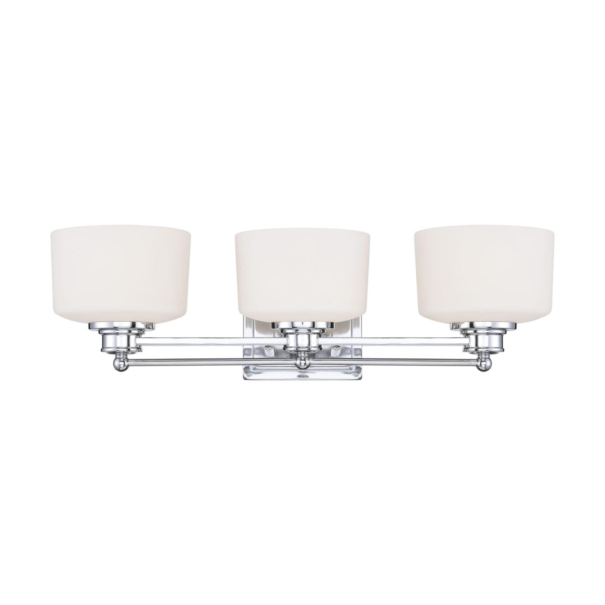 Soho - 3 Light Vanity with Satin White Glass - Polished Chrome Finish - Satco 60-4583