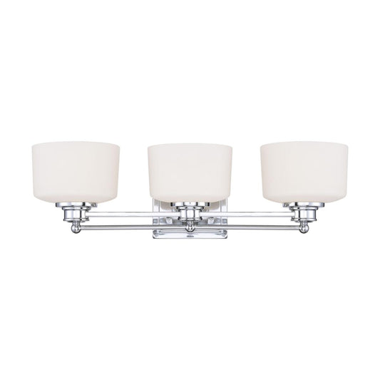 Soho - 3 Light Vanity with Satin White Glass - Polished Chrome Finish - Satco 60-4583