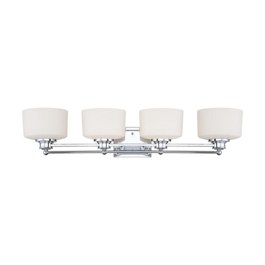 Soho - 4 Light Vanity with Satin White Glass - Polished Chrome Finish - Satco 60-4584