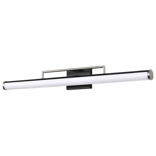 Solano LED Large Vanity - Black and Brushed Nickel Finish - White Acrylic Lens - Satco 62-659