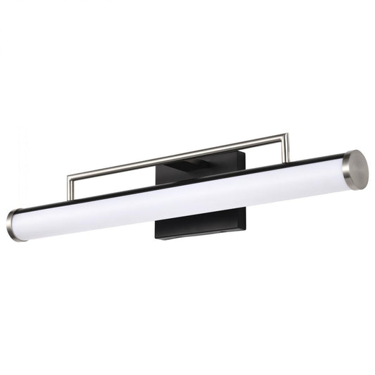 Solano LED Medium Vanity - Black and Brushed Nickel Finish - White Acrylic Lens - Satco 62-658
