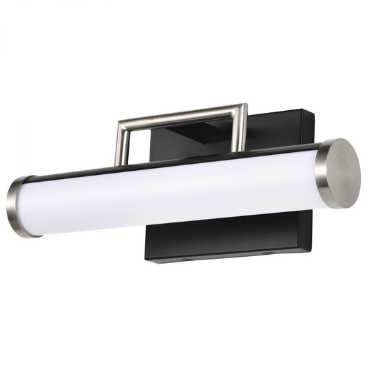 Solano LED Small Vanity - Black and Brushed Nickel Finish - White Acrylic Lens - Satco 62-656