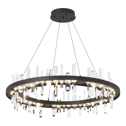 Solitude Circular LED Pendant - Black by Hubbardton Forge