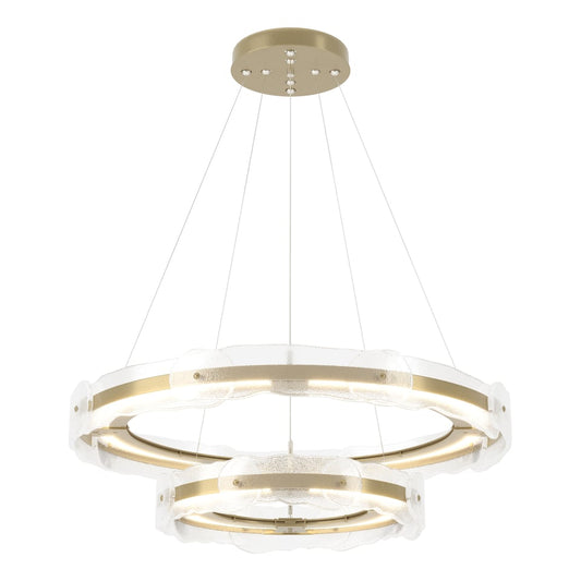 Solstice LED Tiered Pendant - Modern Brass by Hubbardton Forge