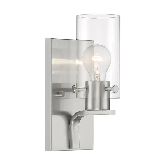 Sommerset - 1 Light Vanity with Clear Glass - Brushed Nickel Finish - Satco 60-7171