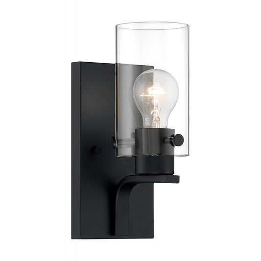 Sommerset - 1 Light Vanity with Clear Glass - Matte Black Finish - Satco 60-7271