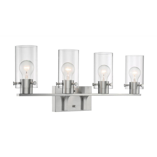 Sommerset - 4 Light Vanity with Clear Glass - Brushed Nickel Finish - Satco 60-7174