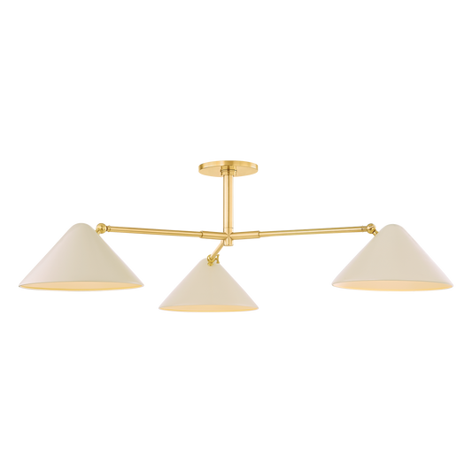 Sonja Semi Flush - 3-Light - True Bronze/Soft Bisque - Mitzi H993603-AGB/SBQ