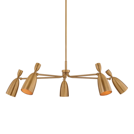 Spade Chandelier - 5-Light - Patina Brass - Troy Lighting F4050-PBR