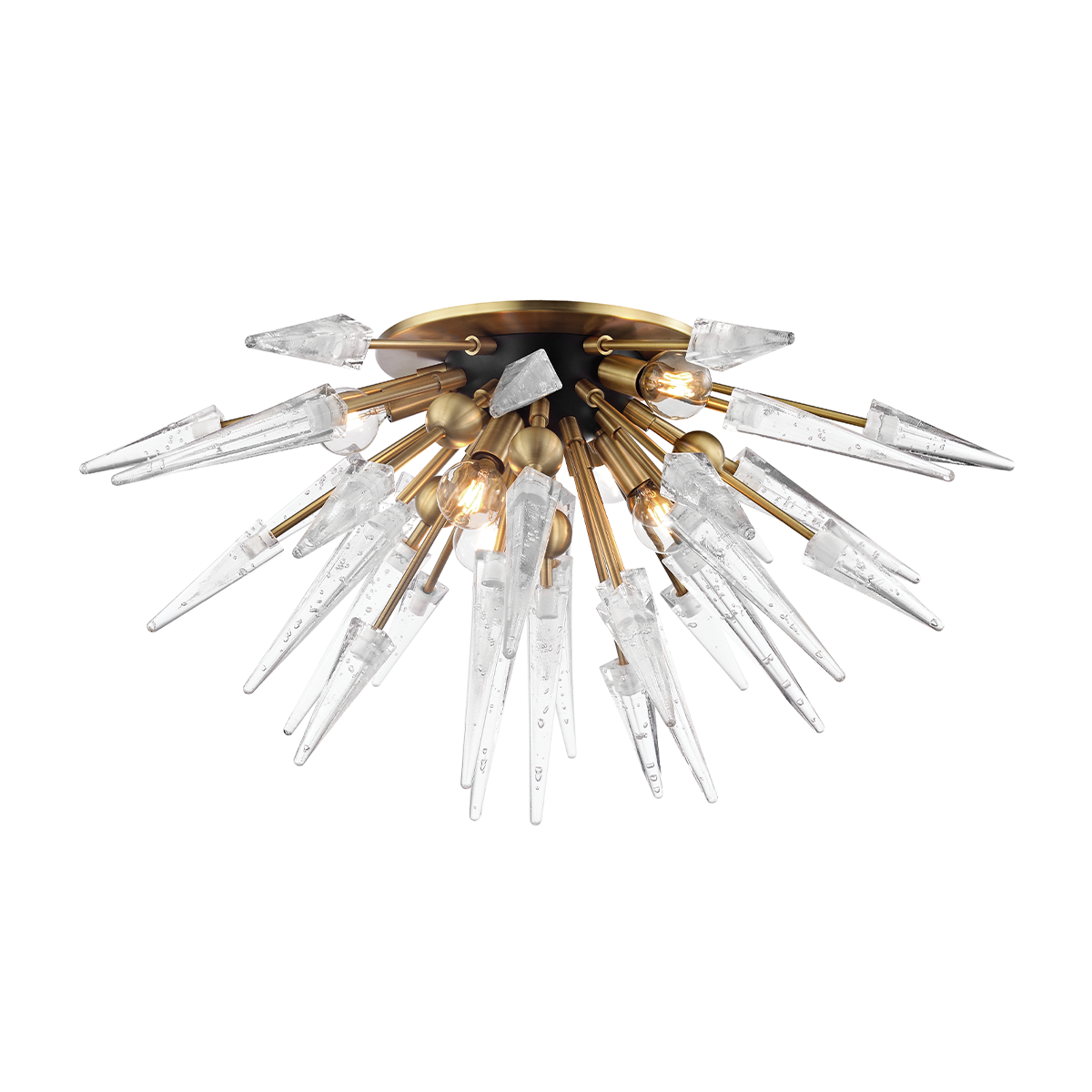 Sparta Semi Flush - Clear Glass - Aged Brass by Hudson Valley Lighting