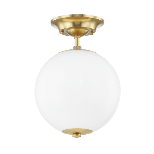 Sphere No.1 Semi Flush - Aged Brass by Hudson Valley Lighting