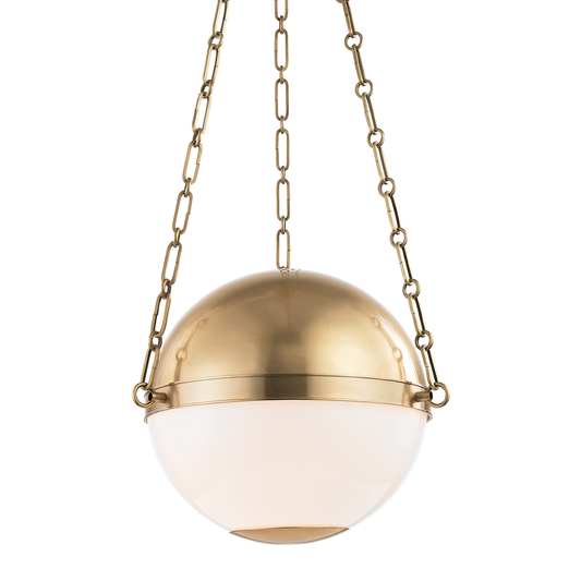 Sphere No.2 Pendant - 2-Light - Aged Brass by Hudson Valley Lighting
