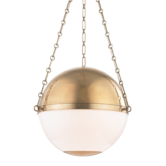 Sphere No.2 Pendant - 3-Light - Aged Brass by Hudson Valley Lighting