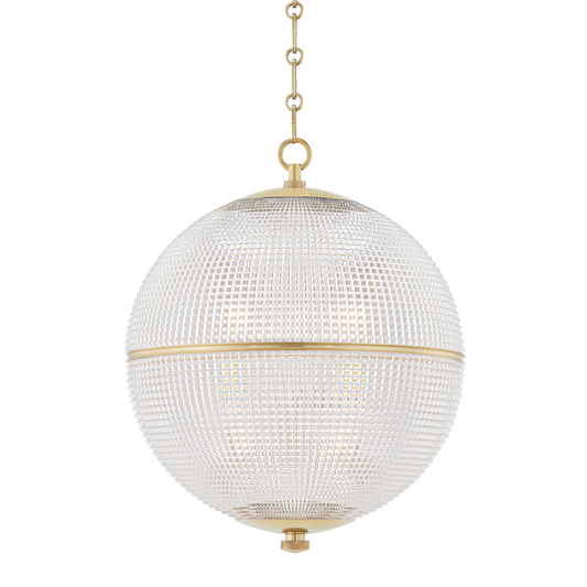 Sphere No.3 Large Pendant - Aged Brass by Hudson Valley Lighting