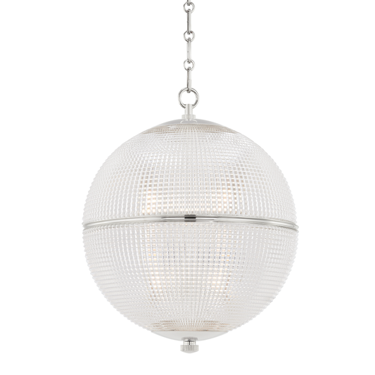 Sphere No.3 Large Pendant - Polished Nickel by Hudson Valley Lighting