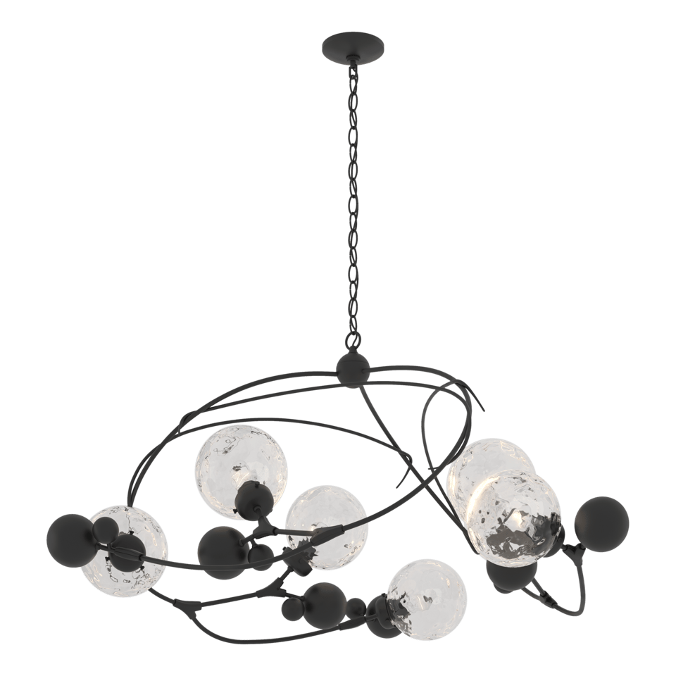 Sprig Circular Pendant - Black - Water Glass by Hubbardton Forge