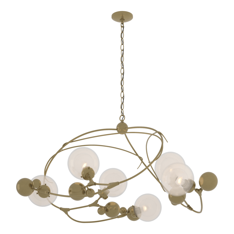 Sprig Circular Pendant - Modern Brass - Opaline Glass by Hubbardton Forge