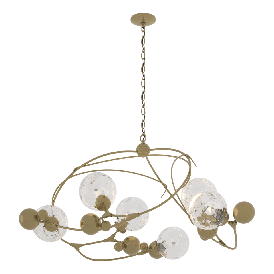 Sprig Circular Pendant - Modern Brass - Water Glass by Hubbardton Forge