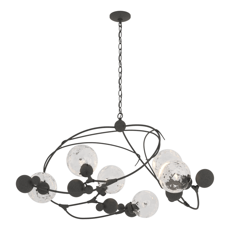 Sprig Circular Pendant - Natural Iron - Water Glass by Hubbardton Forge