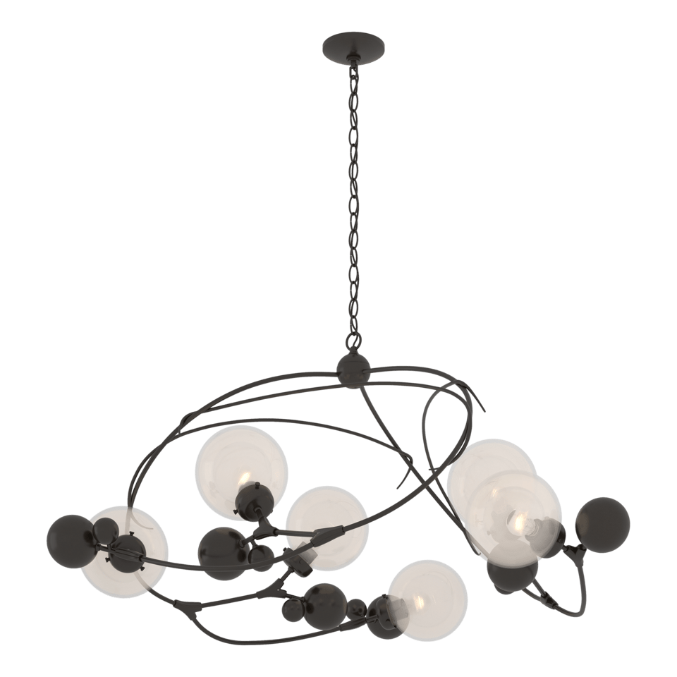 Sprig Circular Pendant - Oil Rubbed Bronze - Opaline Glass by Hubbardton Forge