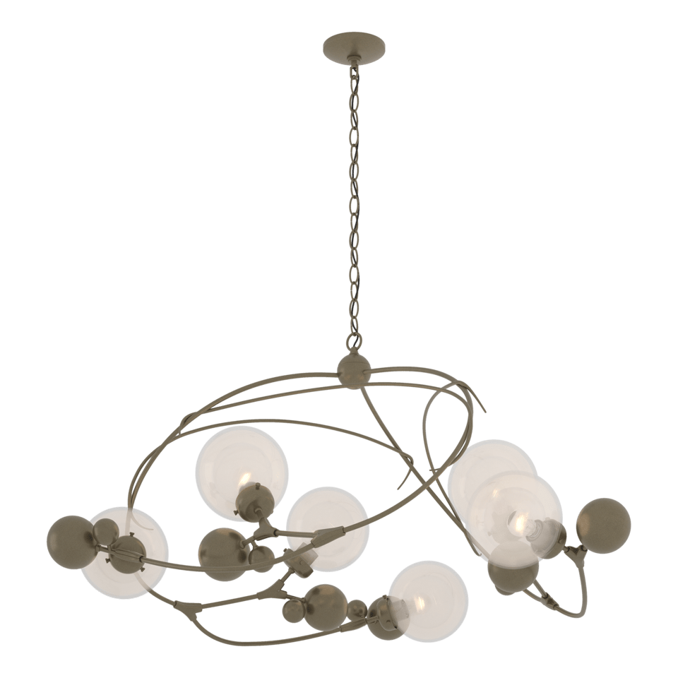 Sprig Circular Pendant - Soft Gold - Opaline Glass by Hubbardton Forge