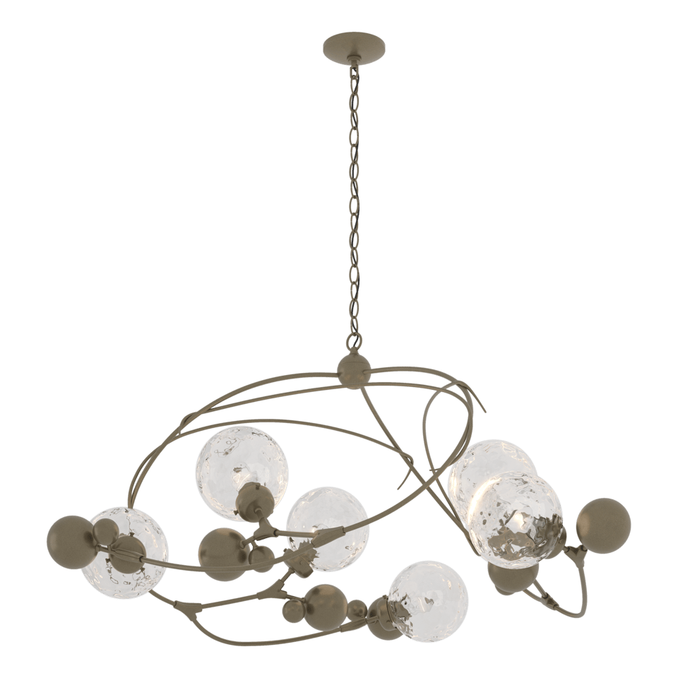 Sprig Circular Pendant - Soft Gold - Water Glass by Hubbardton Forge