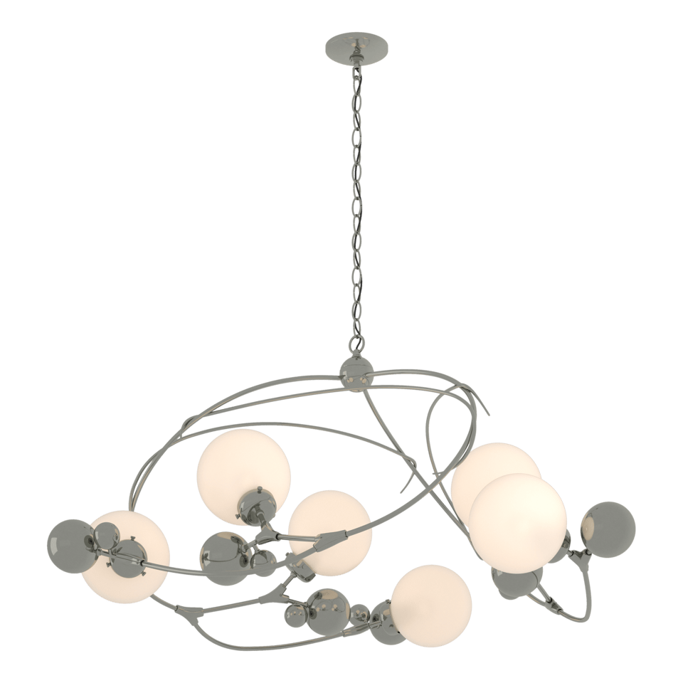 Sprig Circular Pendant - Sterling - Opal Glass by Hubbardton Forge