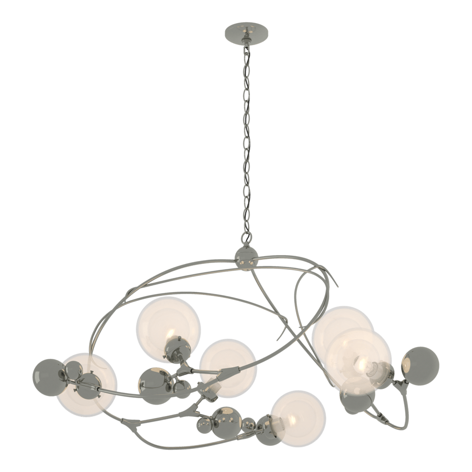 Sprig Circular Pendant - Sterling - Opaline Glass by Hubbardton Forge