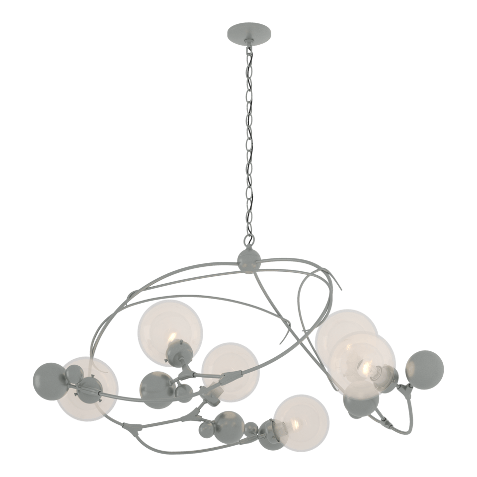 Sprig Circular Pendant - Vintage Platinum - Opaline Glass by Hubbardton Forge