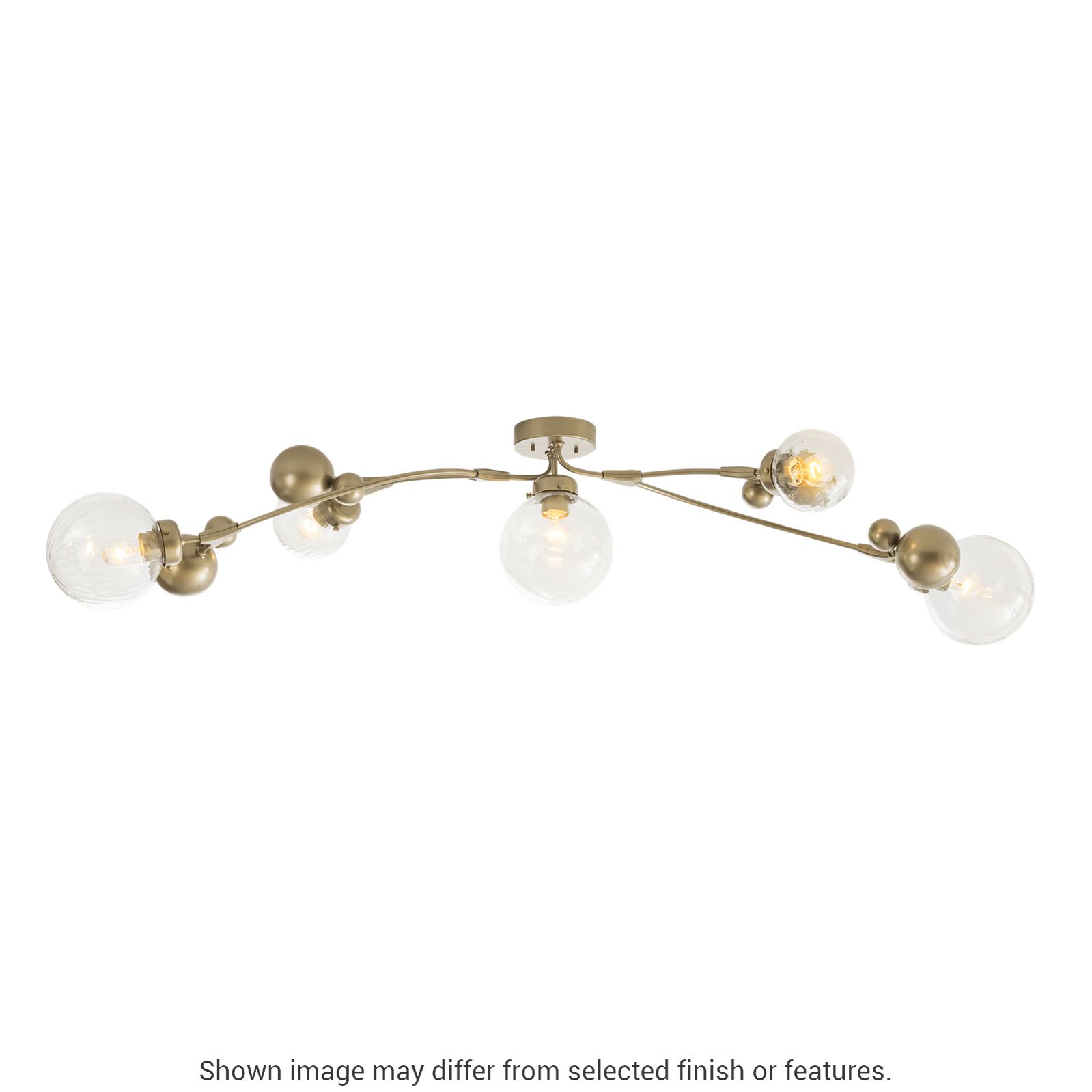 Sprig Semi-Flush - White - Water Glass by Hubbardton Forge