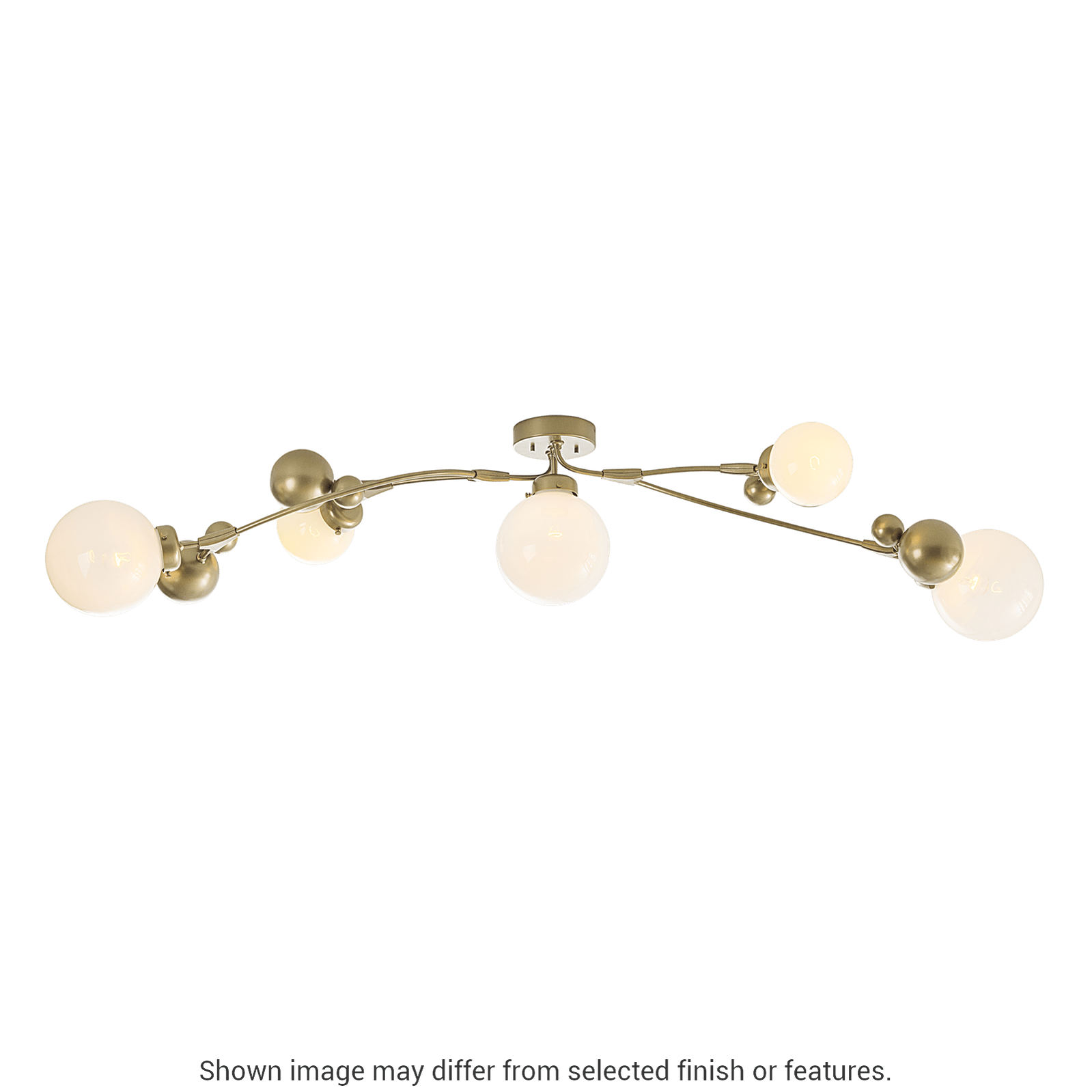 Sprig Semi-Flush - White - Water Glass by Hubbardton Forge