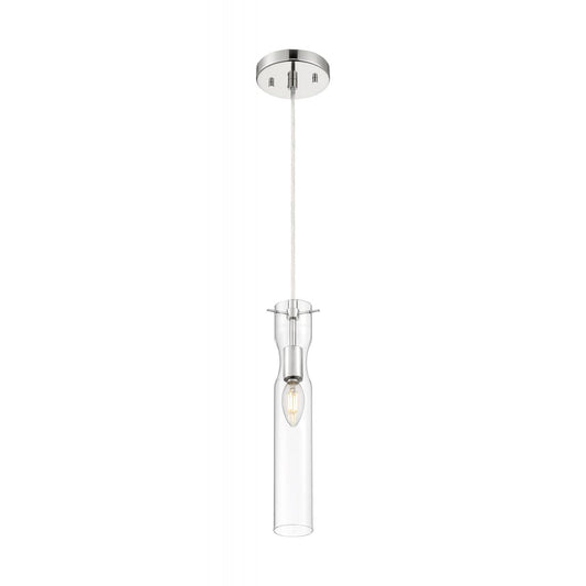 Spyglass - 1 Light Mini Pendant with Clear Glass - Polished Nickel Finish - Satco 60-6866