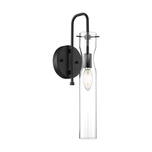 Spyglass - 1 Light Sconce with Clear Glass - Black Finish - Satco 60-6875