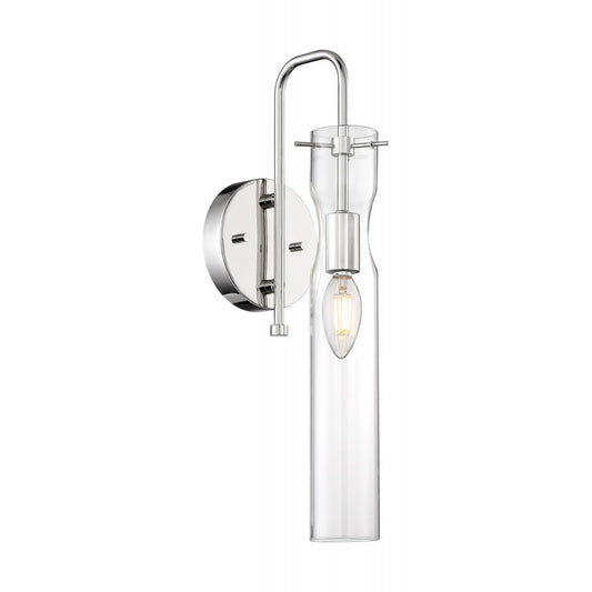 Spyglass - 1 Light Sconce with Clear Glass - Polished Nickel Finish - Satco 60-6865