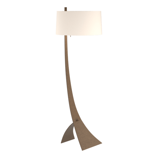Stasis Floor Lamp - Bronze - Flax Shade by Hubbardton Forge