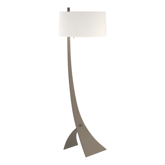 Stasis Floor Lamp - Dark Smoke - Natural Anna Shade by Hubbardton Forge